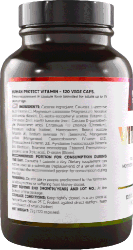 Vit&Min-120 Veggie-Kapseln Dose mit Etikett und Inhaltsangaben